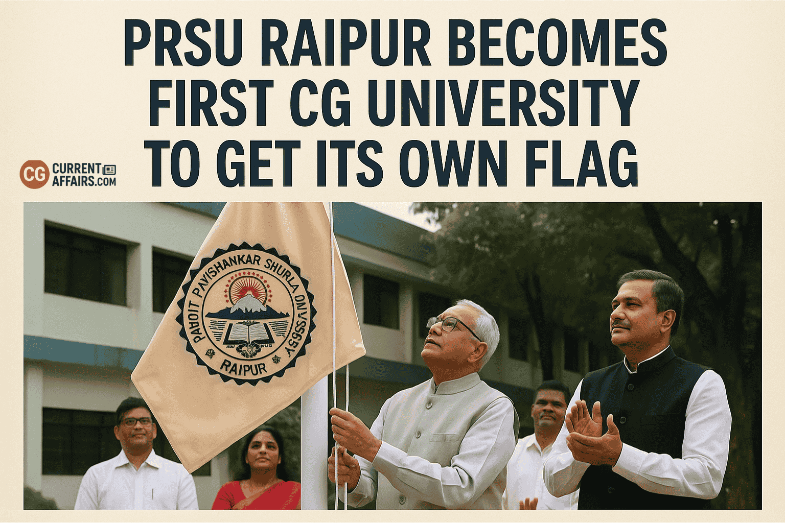 PRSU Raipur Becomes First CG University to Get Its Own Flag