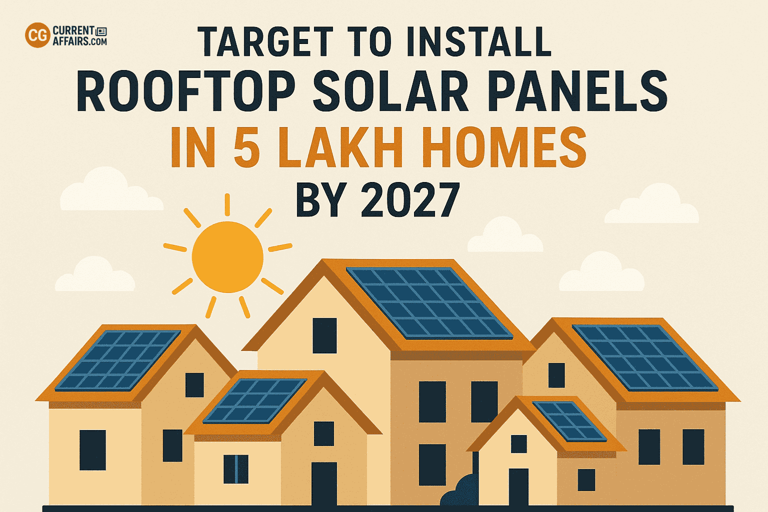 Target to Install Rooftop Solar Panels in 5 Lakh Homes by 2027