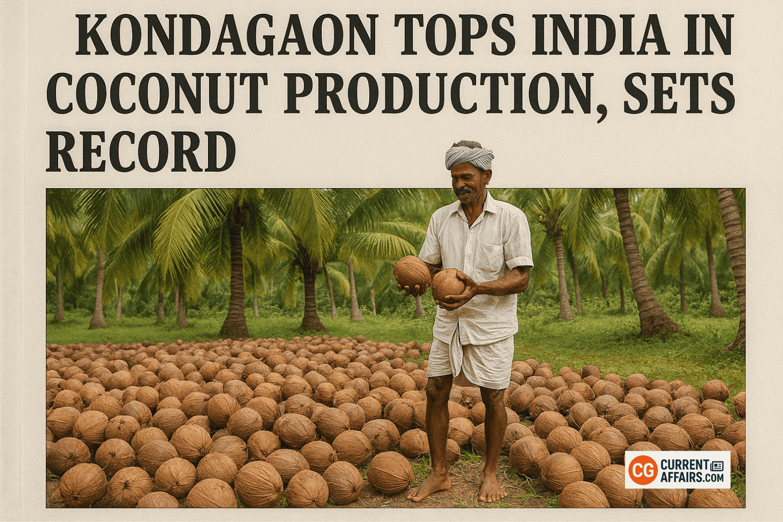 Kondagaon Tops India in Coconut Production, Sets Record​
