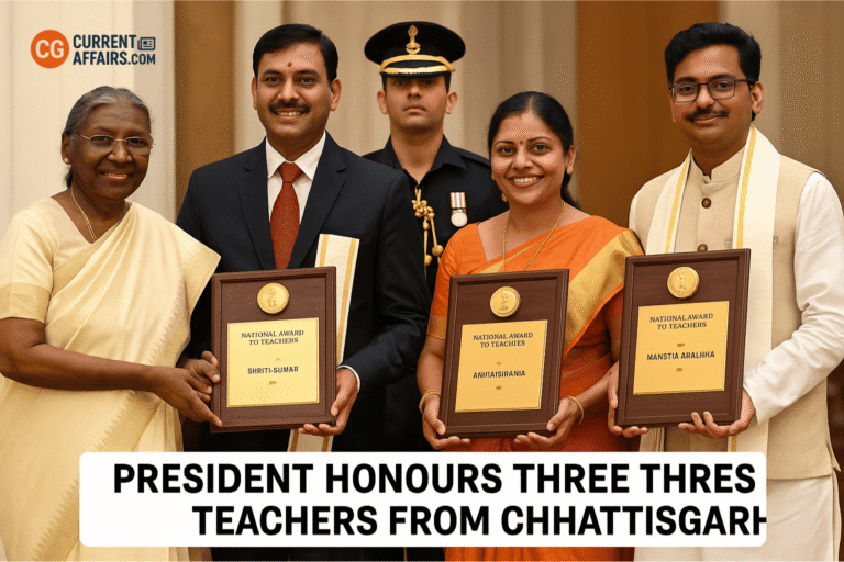 President Honours Three Teachers from Chhattisgarh