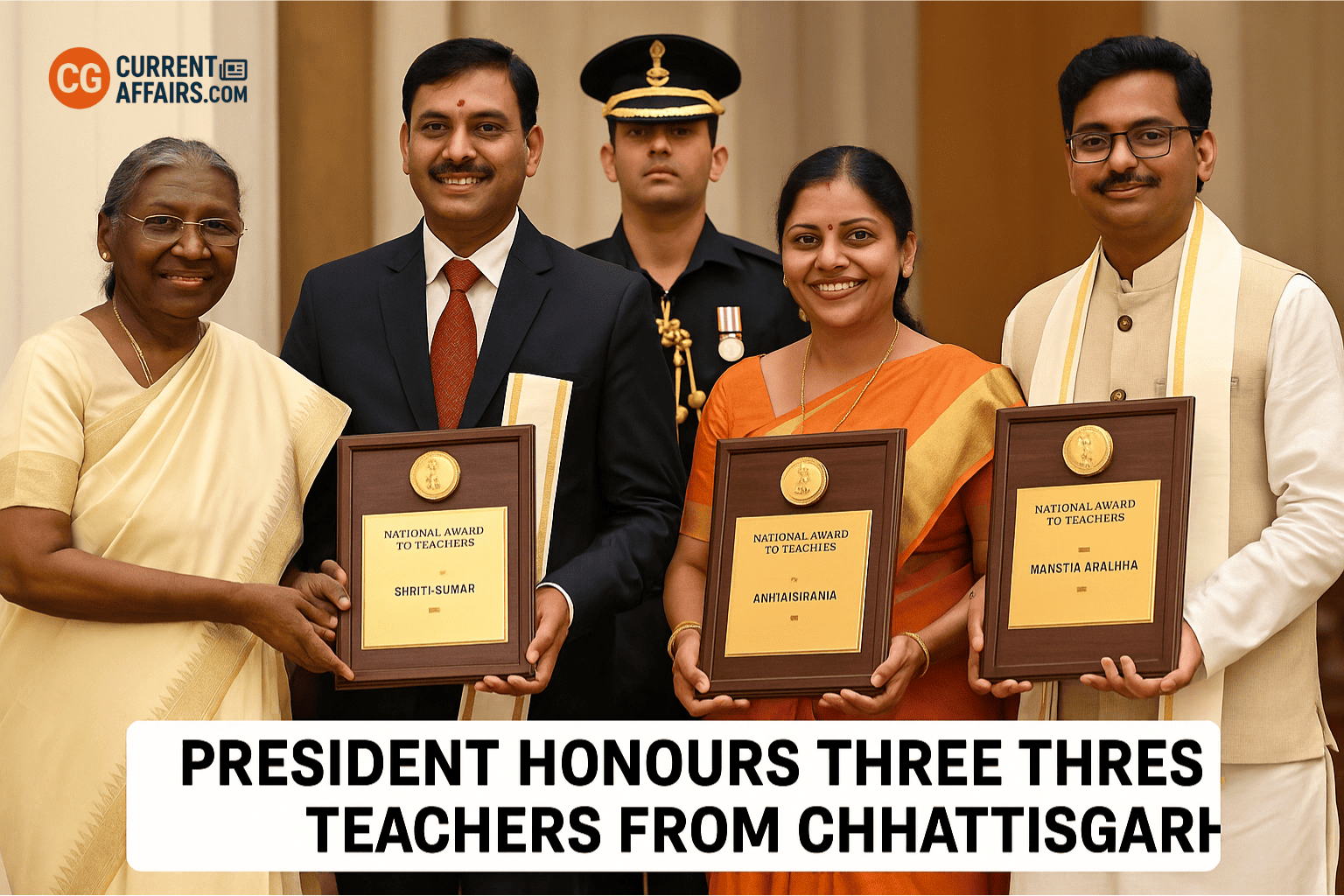 President Honours Three Teachers from Chhattisgarh
