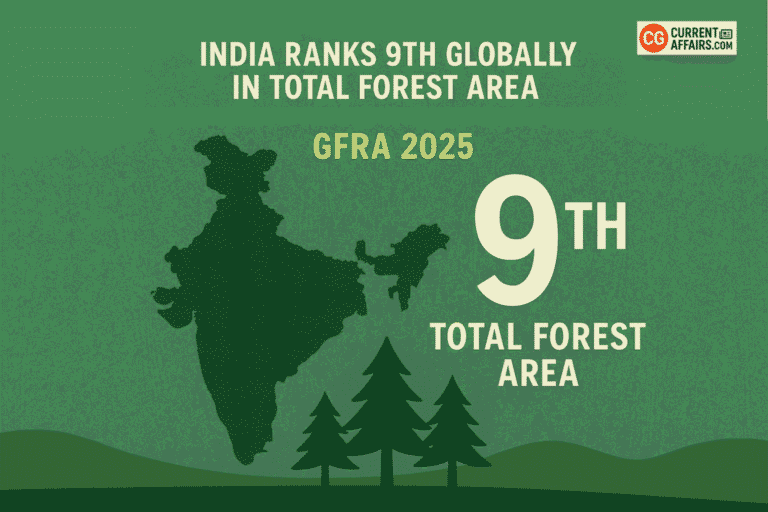 India Ranks 9th Globally in Total Forest Area: GFRA 2025