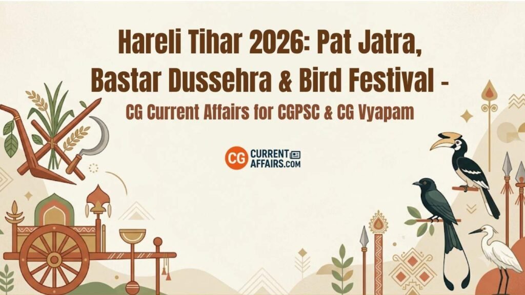 Hareli Tihar 2026: Pat Jatra, Bastar Dussehra & Bird Festival — CG current affairs for cgpsc and cg vyapam